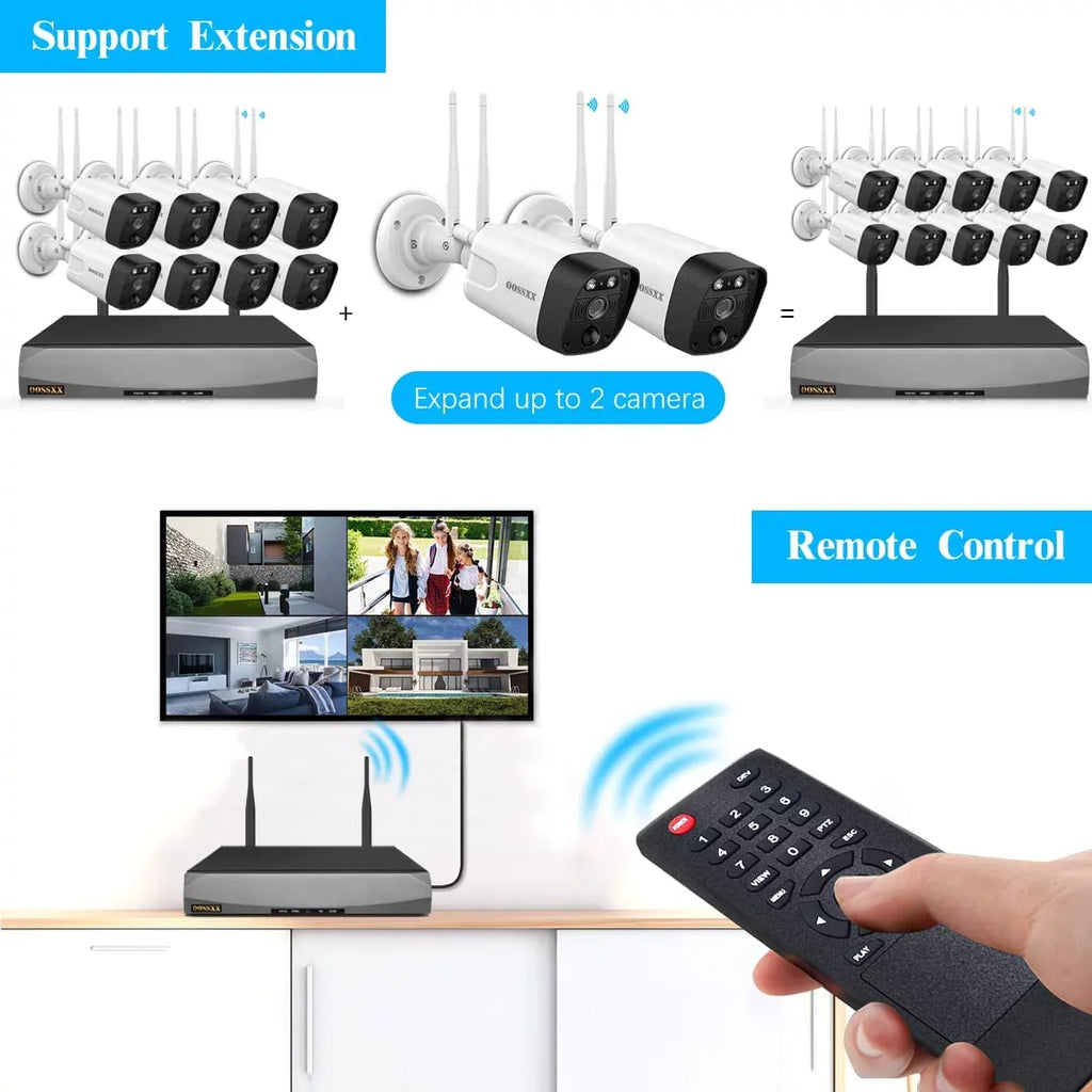 surveillance Wireless Security System,8PcsOutdoor ,night Audio camera, 2-Way Wifi 5.5MP OOSSXX Security Camera Cameras vision cameras,