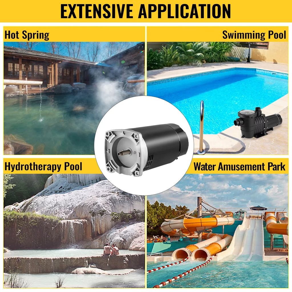 Motor, , Motor 7.88/15.5 230/115 Replacement rpm, 1.1 Factor, Pool 1.5 Service amps, Enclosure, Square Motor, ODP PSC, volts, Flange VEVOR Pool 1 Pool Frame, Pump speed, 3463 Kit 56Y Swimming