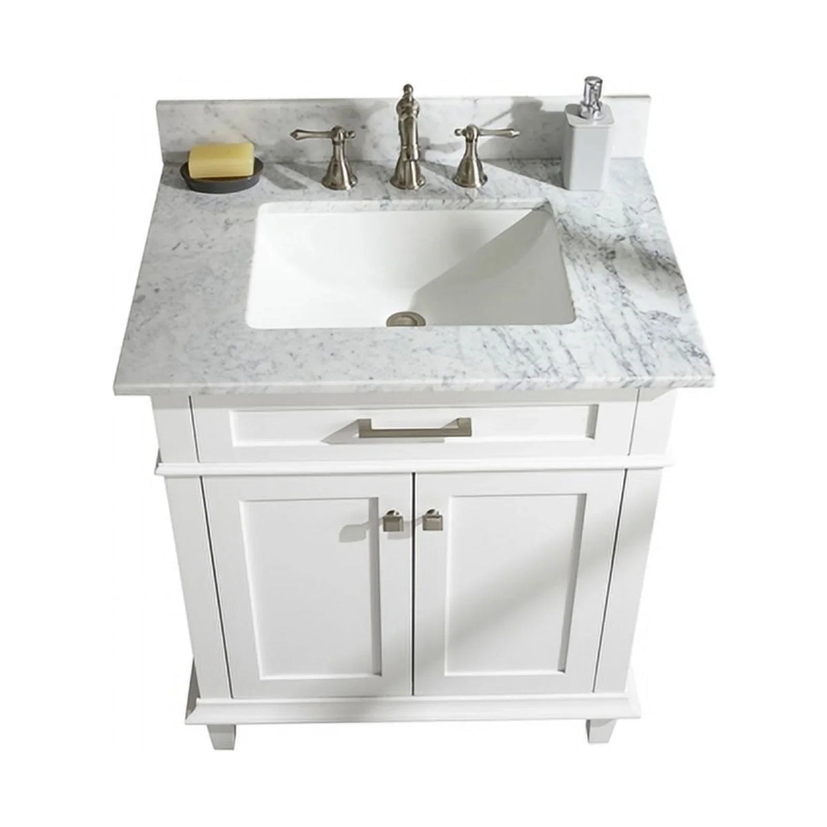 Legion Wood Furniture Sink MDF/Veneer Cabinet Vanity Contemporary in White 30"