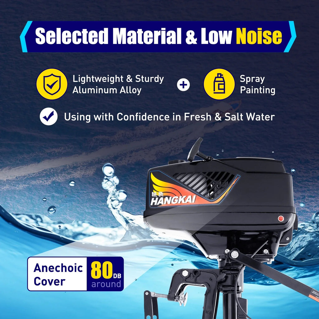 2 Motor, Gasoline 55cc Engine Black Water Fishing Control 3.6 setup Cooling Boat with Stroke Clutch Outboard