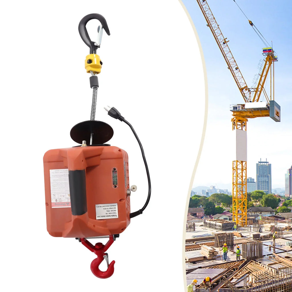 Wireless 110V Remote 200KG/440LBS 3-in-1 Heavy Crane Winch Lift Control 62ft Portable Duty ZhdnBhnos Electric w/ Hoist