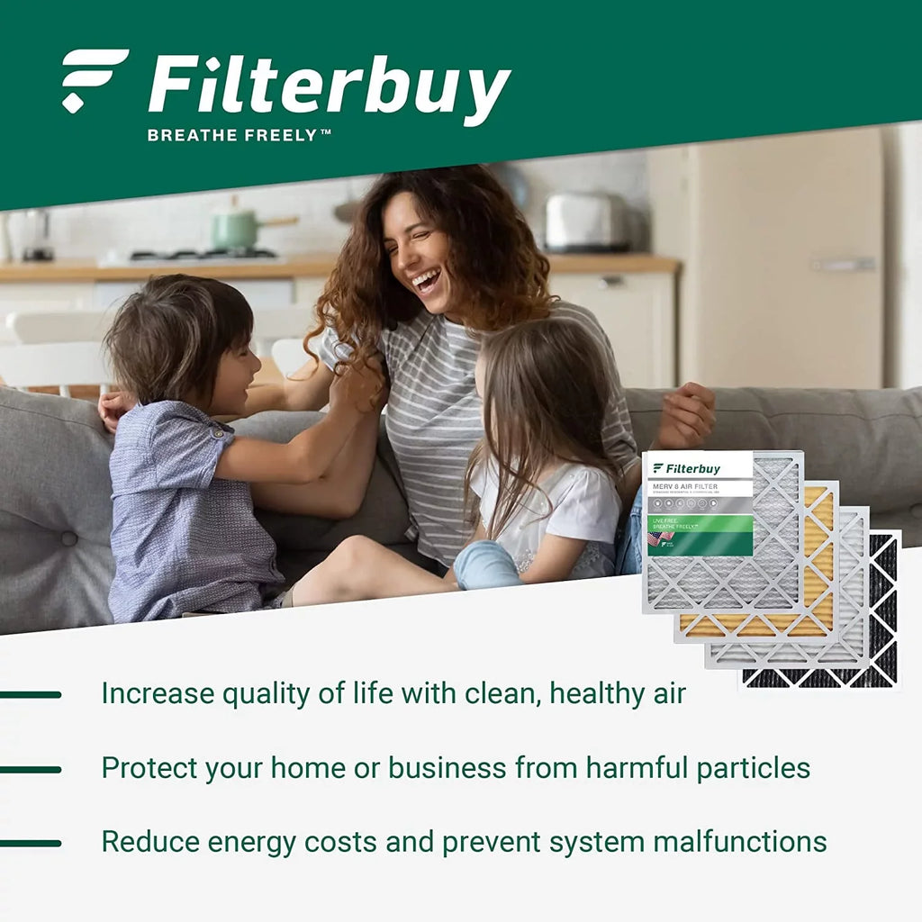 Filterbuy Filters HVAC 11 Air 24x24x1 Furnace AC Pleated MERV (4-Pack)