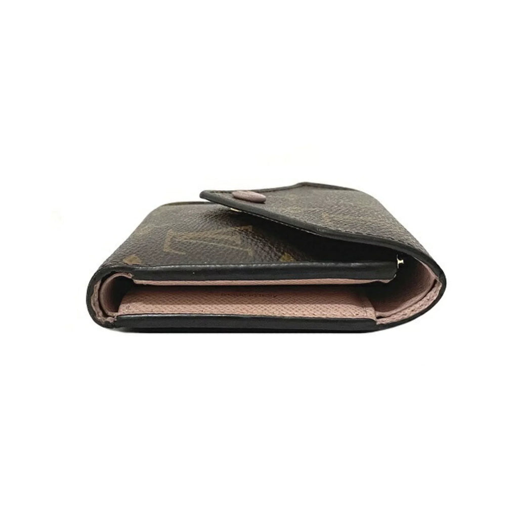 Rose (Good) NZ3119 Trifold Victorine Brown LOUIS Pink Monogram Pre-Owned M62360 Wallet Portefeuille VUITTON Ladies Ballerine
