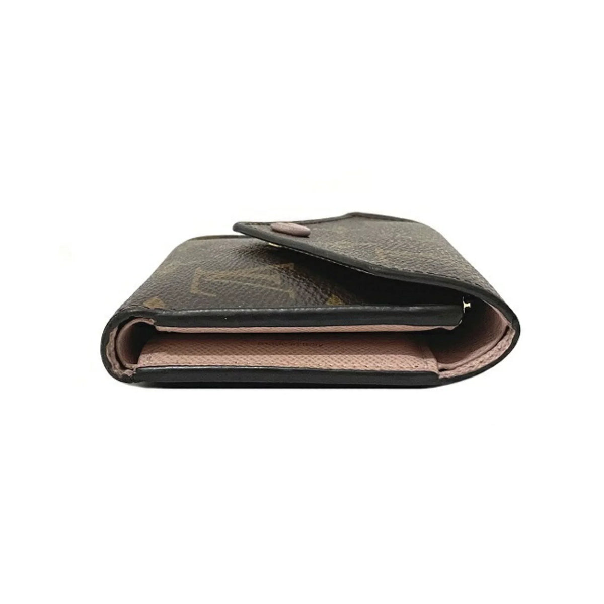 Rose (Good) NZ3119 Trifold Victorine Brown LOUIS Pink Monogram Pre-Owned M62360 Wallet Portefeuille VUITTON Ladies Ballerine