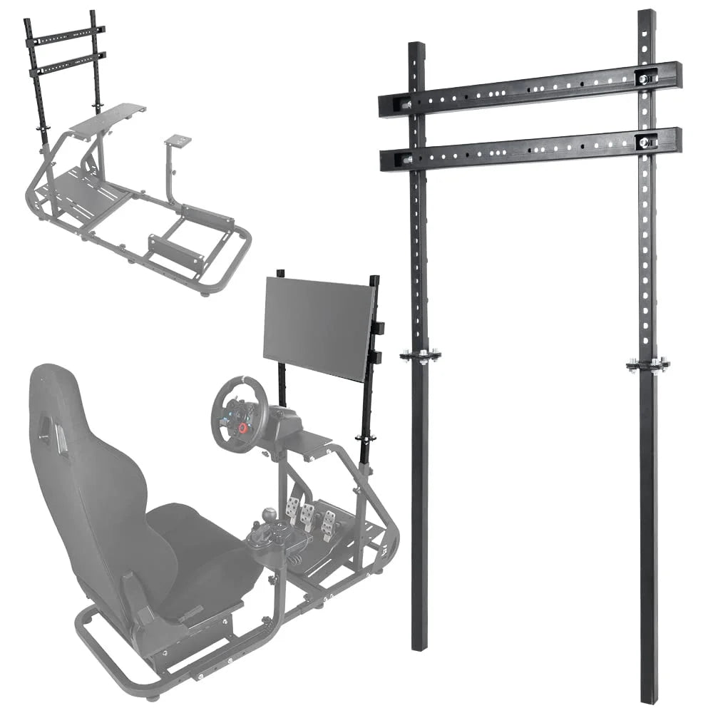 for Without Bracket Adjustable Display G27 G920 Monitor Frame Stand Stand Logitech G29 Racing G25 Frame Seat for Cockpit G923, Cockpit Simulator fit TV Thrustmaster,Fanatec, FEIRO Cockpit Racing