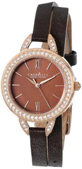 Wrap 44L130 Watch Brown Ladies Leather New Double York Caravelle
