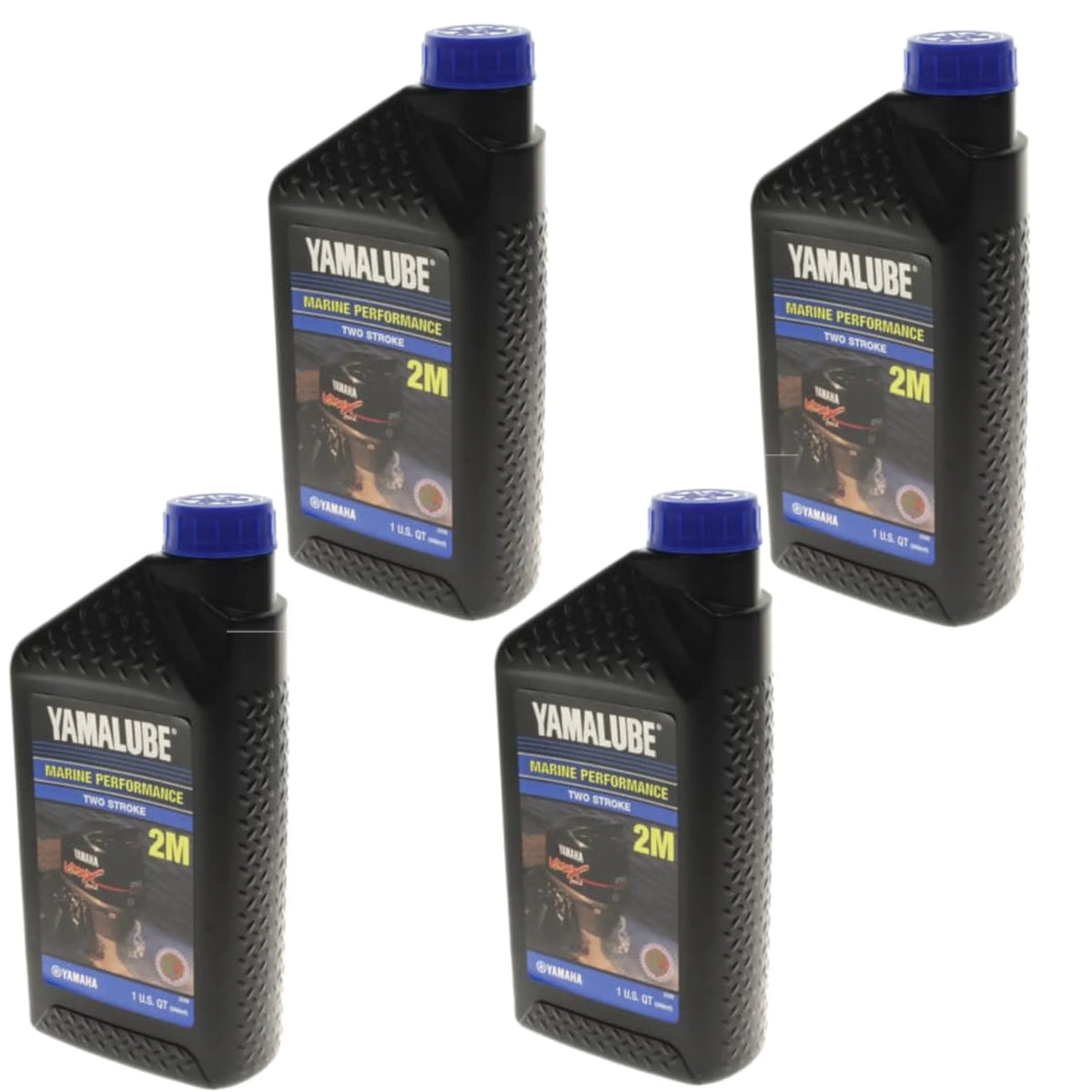 Yamalube OEM, 4 Marine Yamaha Oil, LUB-2STRK-M1-12 2-Stroke Engine Quarts, New