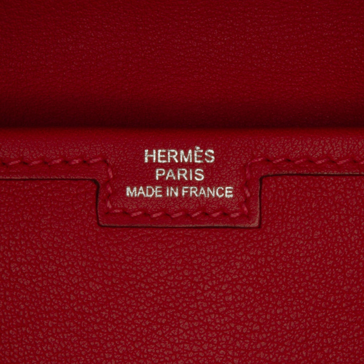 (Good) Pre-Owned Red Duo Jige Hermès Authenticated Calf Wallet Wallets Unisex Long Swift Leather