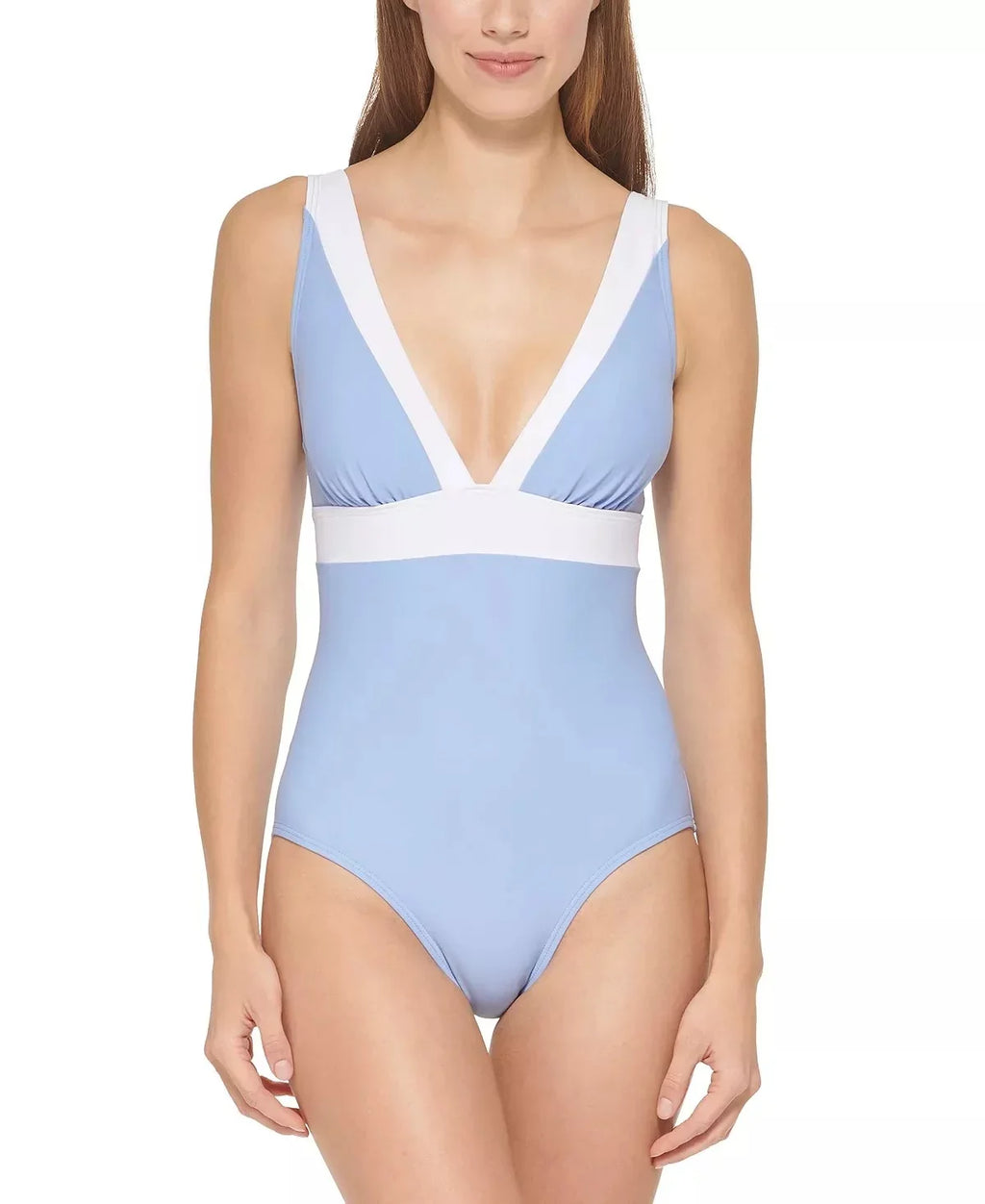 Deep One-Piece Swimsuit, 4 HYDRANGEA V-Neck DKNY US