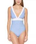 Deep One-Piece Swimsuit, 4 HYDRANGEA V-Neck DKNY US