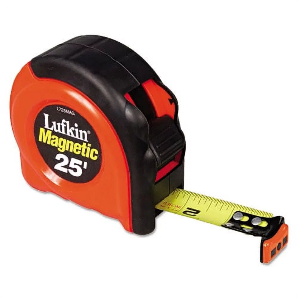 in L725MAG 25 ft x Blade Cresent L Measure Orange Steel W 1 Tape Blade Lufkin