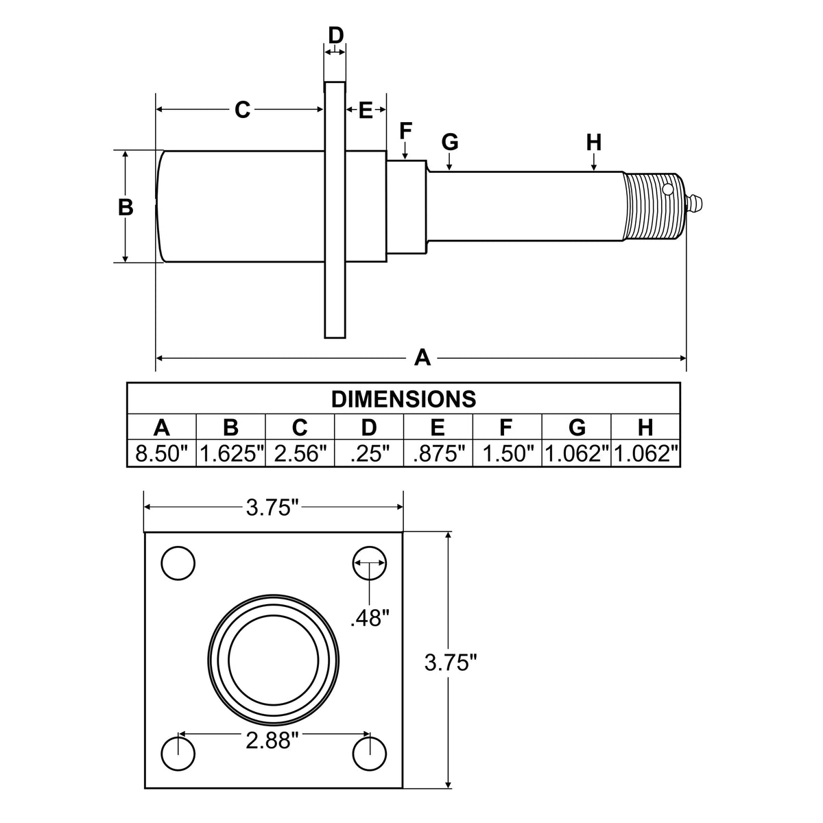 Spindle Bearings Trailer Flange Brake I.D. with Axle 1-1/16 for Inch