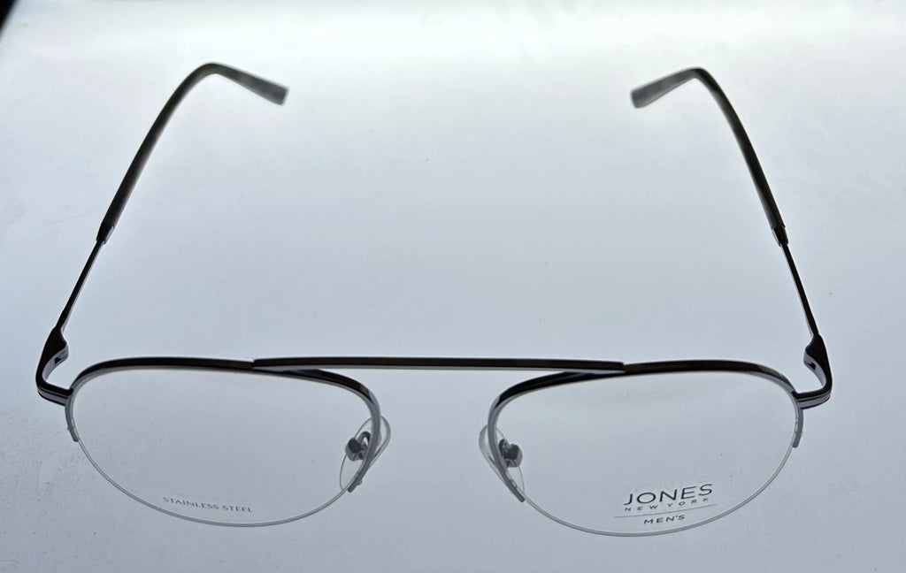 Aviator Rimless Gunmetal York J359. New Mens Metal 53mm Jones Eyewear Frame.