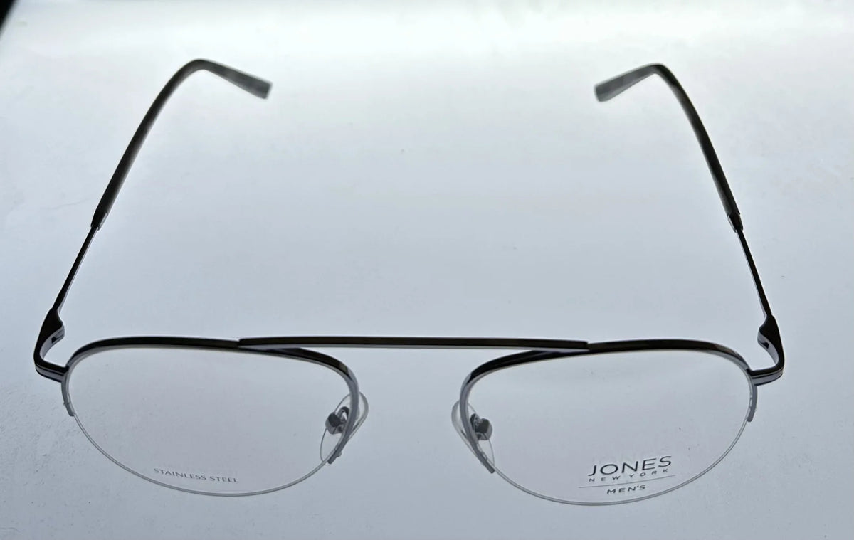 Aviator Rimless Gunmetal York J359. New Mens Metal 53mm Jones Eyewear Frame.