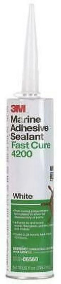Fast - (06560) Adhesive Adhesive – RVs Sealant White Semi-Permanent Marine Boats – 4200 for Flexible 3M Cure Gallon and 1/10 Sealant