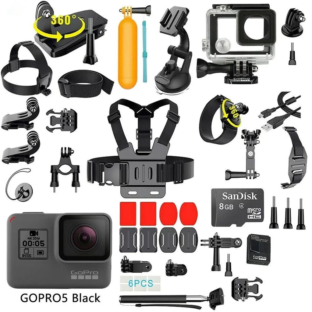 ECommerce Package Edition With HERO Camera GoPro CHDHX501 GoPro Kit Accessories (Refurbished) Sport Action Restored 35in1 Camera 5 Action 4K Black