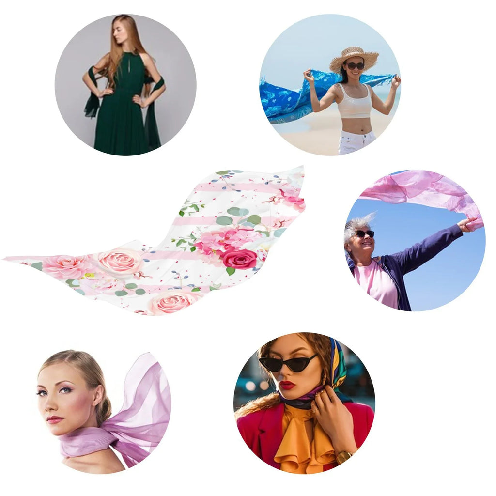 Shawls Women Pink Wraps Silk Red Long Packed and Large Headscarf Gift Oblong Scarf Rose Neck Sunscreen Wraps for Hair FREEAMG