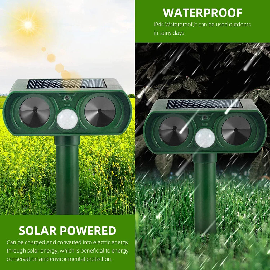 Animal Outdoor Ultrasonic Away Mouse Keep PIR Dog Cat Sensor Repellent Repeller Repeller Fox Deer Waterproof Lights Raccoon Animal with Pack 2 Animal Solar Flashing & Deterrent to Pest