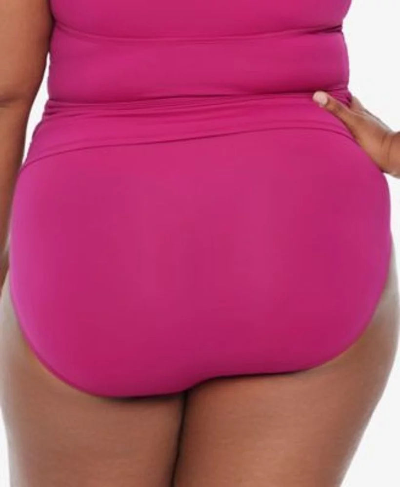 Size Shirred Bottom, PLUMERIA 18W Ralph Swim High-Waist Lauren Plus US