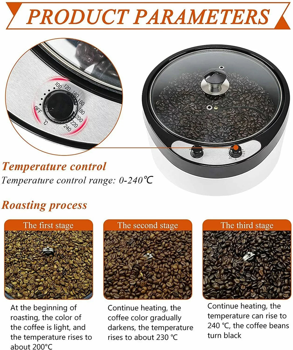 800W Machine Roaster Shanna 800G Coffee Coffee Home for Commercial Roaster 110V Bean Electric