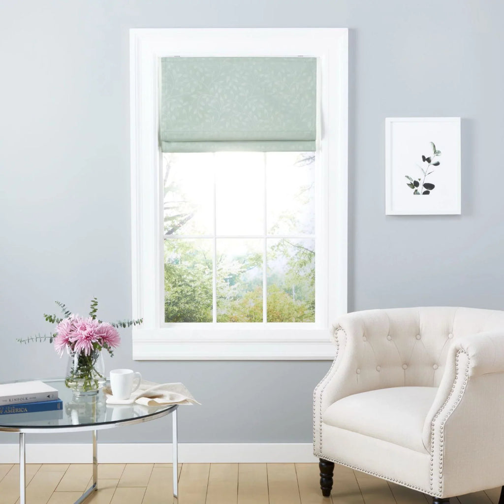 34"x Total Exclusive Bolan Sage Shade, Home Botanical Blackout Roman 64",