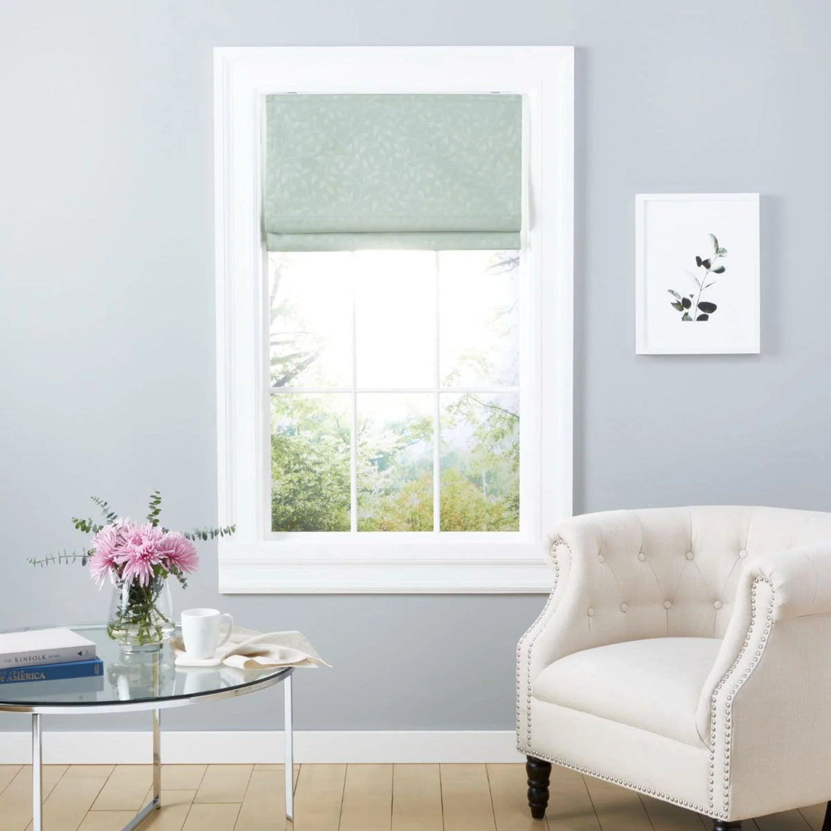 34"x Total Exclusive Bolan Sage Shade, Home Botanical Blackout Roman 64",