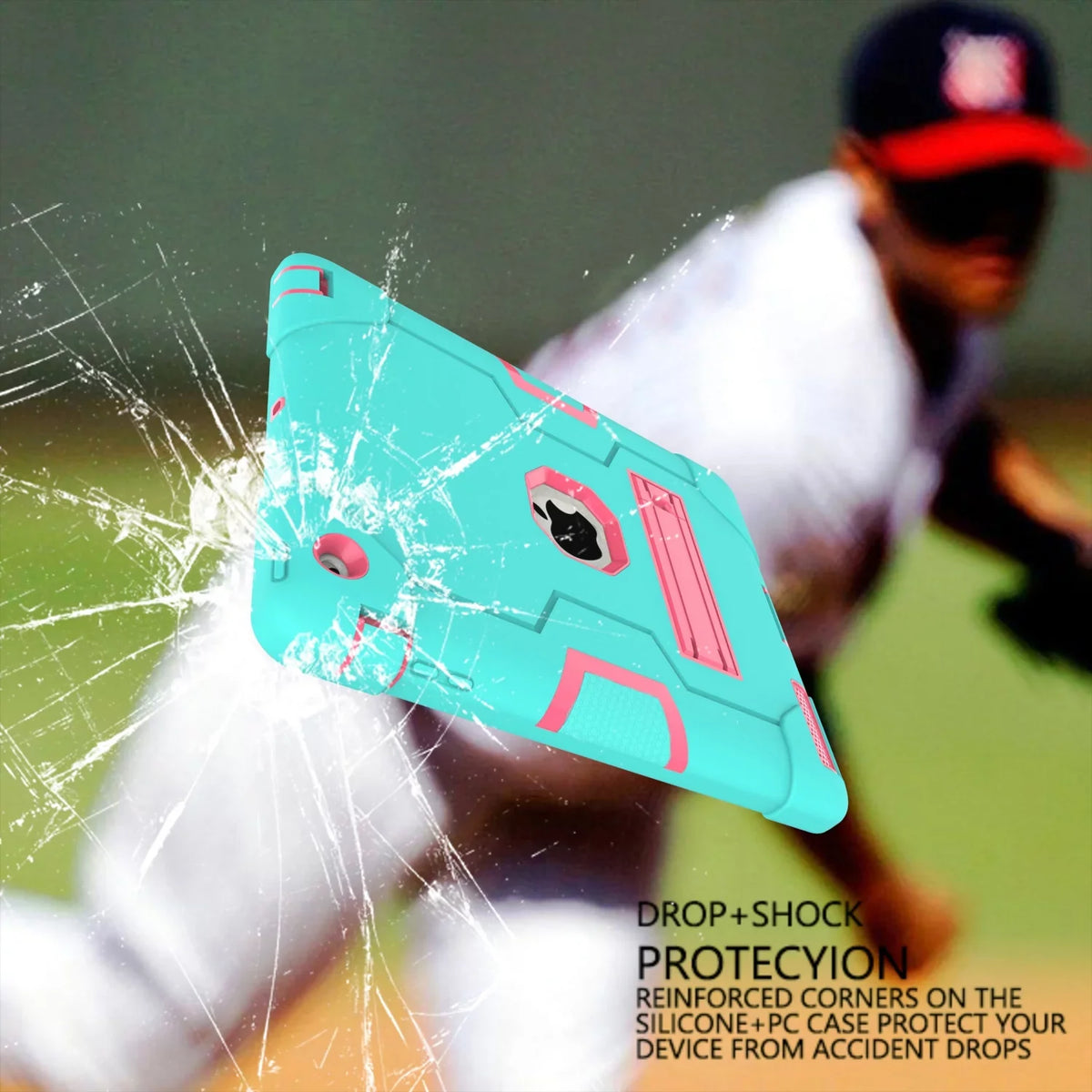 3 Cover (Aqua/Rosegold) Gen iPad / with iPad Generation Three for iPad Armor Gen Defender Allytech 4th 3rd Protective Kickstand 2 Case,iPad iPad 2nd Case 4 Layer Shockproof Case, / Case,iPad