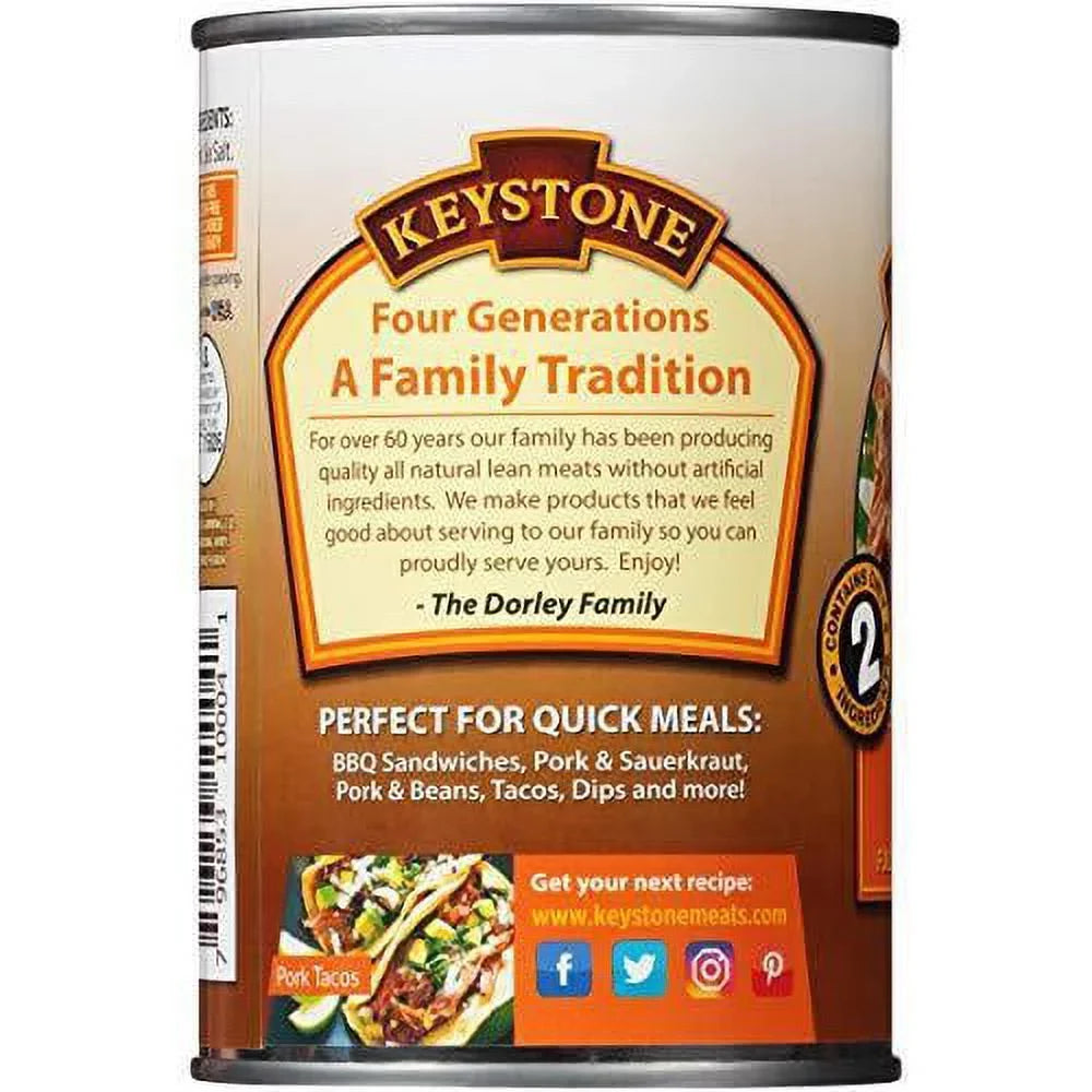 Camping Pack Food For Backpacking oz All Cans Emergency of (12 Pack) to Eat- Survival and Pork Can Keystone Ready 12 Hiking Natural 14.5