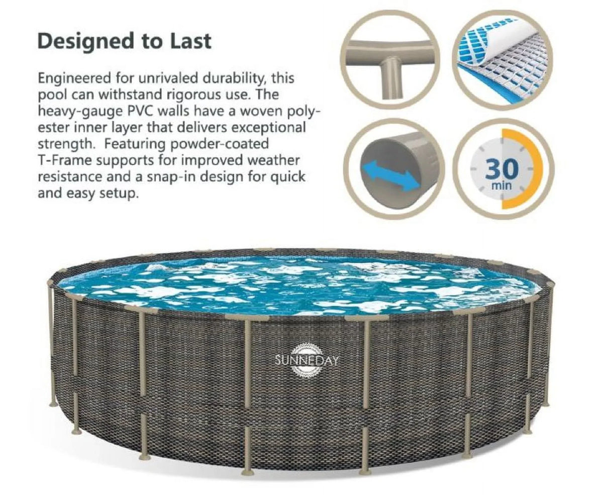 Rattan Sunneday 52 Pool Soft-Sided in. ft. 24 Oasis x Round