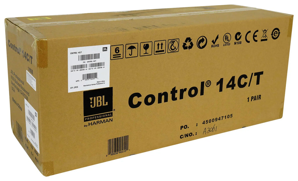 Speakers+Receiver 6) JBL For Amp CONTROL 14C/T 4" In-Ceiling Restaurant/Bar/Cafe