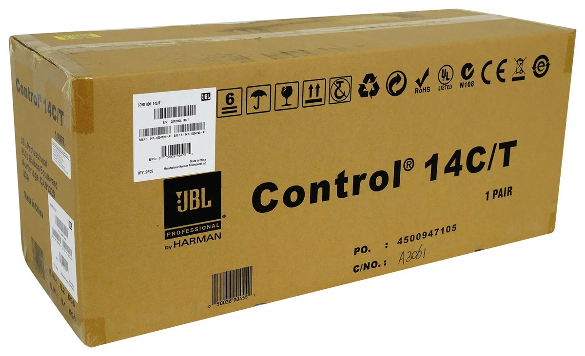 Speakers+Receiver 6) JBL For Amp CONTROL 14C/T 4" In-Ceiling Restaurant/Bar/Cafe