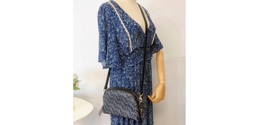 IN Print CF343 Coach Navy Crossbody Monogram Coach Madi With