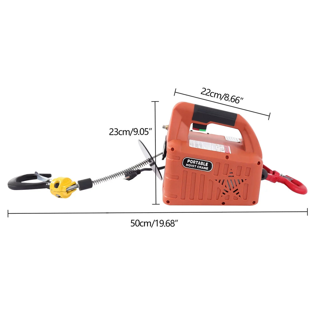 Hoist 110V Winch Portable Electric Kit 3-in-1 LBS ZhdnBhnos Remote Lift Control Wireless Crane 1100