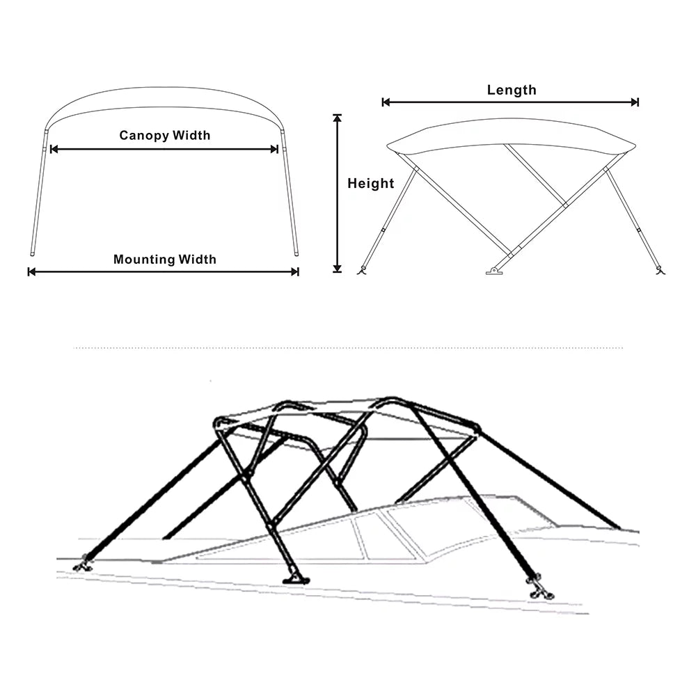 3Bow Blue Seamander Top 6'Lx73-78"W,Pacific Bimini