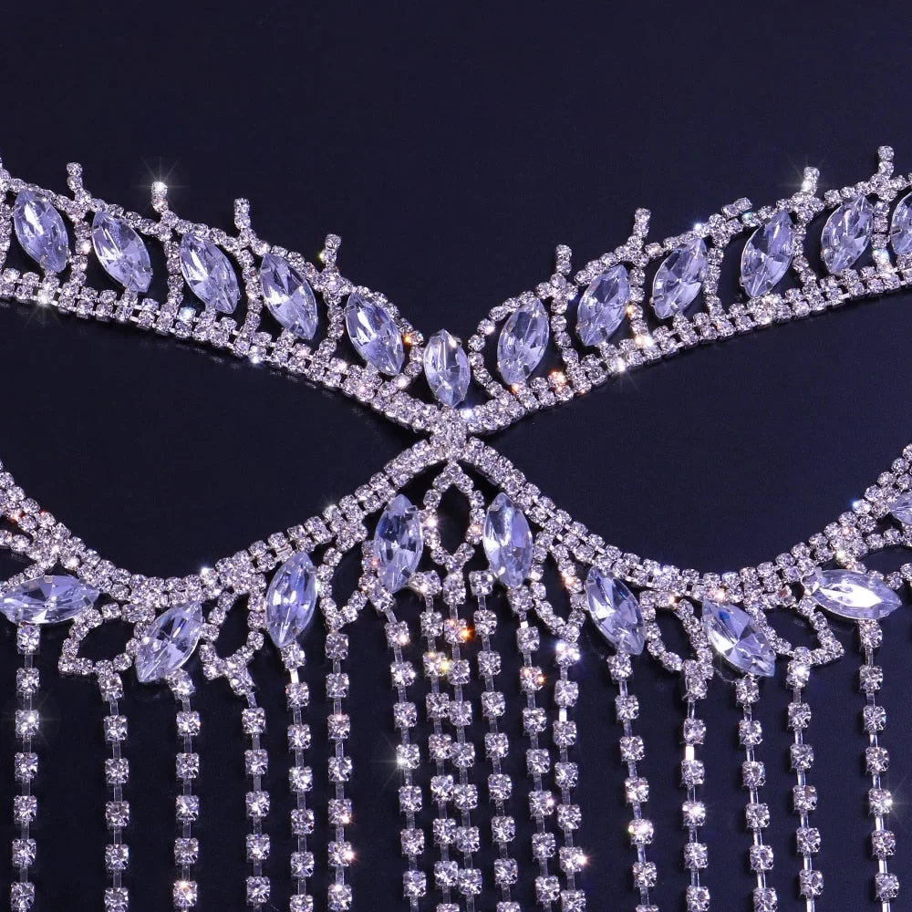 Crystal Halloween Women Mask Rhinestone Mask Face Jewelry Mask Face Face Chain Tassel Masquerade
