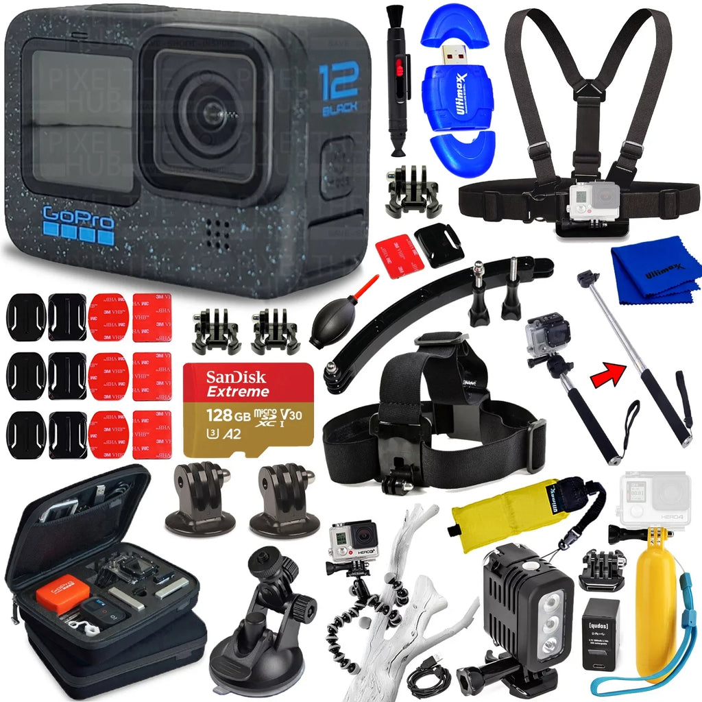 20PC Bundle 128GB - Accessory GoPro Black HERO12 CHDHX-121-CN