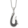 Necklace 22 Jewelry Stainless Chain Solid Ball Pendant a Fiber With Hook Black Carbon Steel 25.9mm Chisel Inch Polished