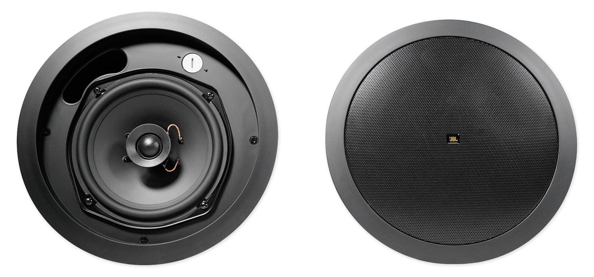 4" Restaurant/Bar/Cafe Black Speakers+Amp House+(4) Front JBL of Background 6.5"