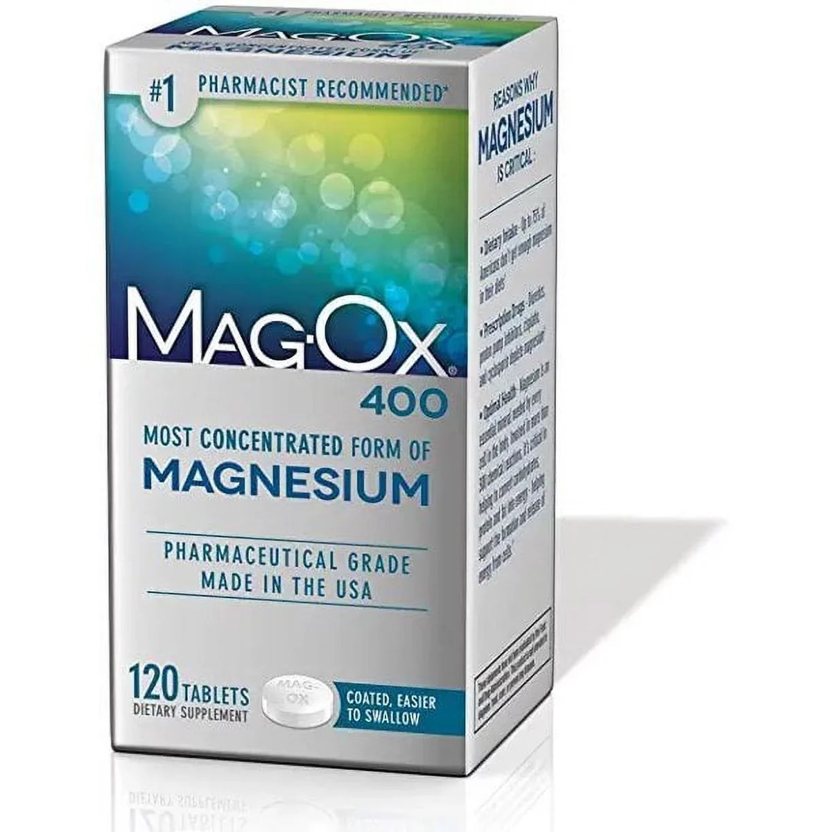 400 and Gluten 120 6 Tablets MagOx free Dietary Pack Supplement Magnesium Oxide Sugar of