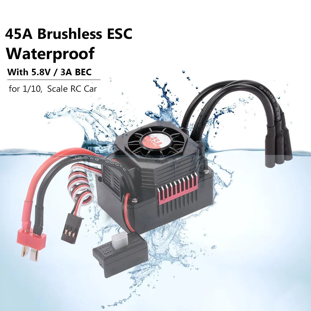 BEC HOBBY SURPASS RC 45A Waterproof 4370KV for with Brushless ESC Car Eccomum 1/10 Truck Motor F540