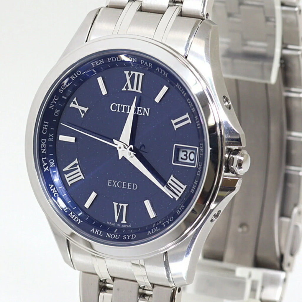 Watch (Like Eco-Drive CITIZEN New) Men's Dial Exceed Light-Powered CB1080-52L Pre-Owned Blue