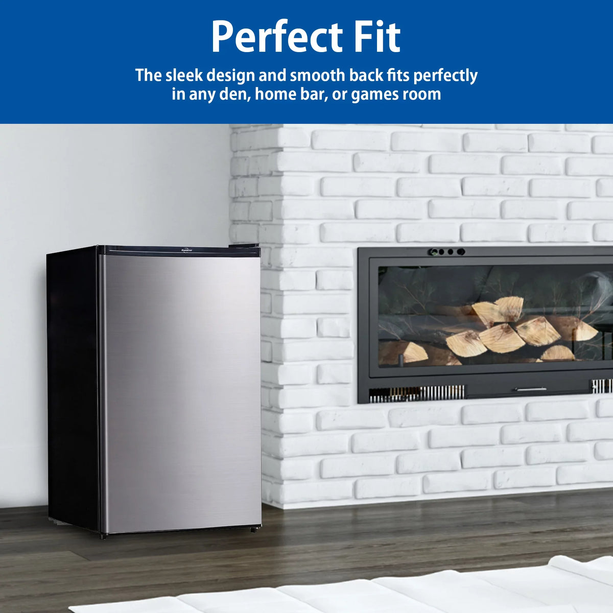 Koolatron Freezer Steel Fridge 4.4 Cu Stainless Compact Ft (124L) Refridgerator with