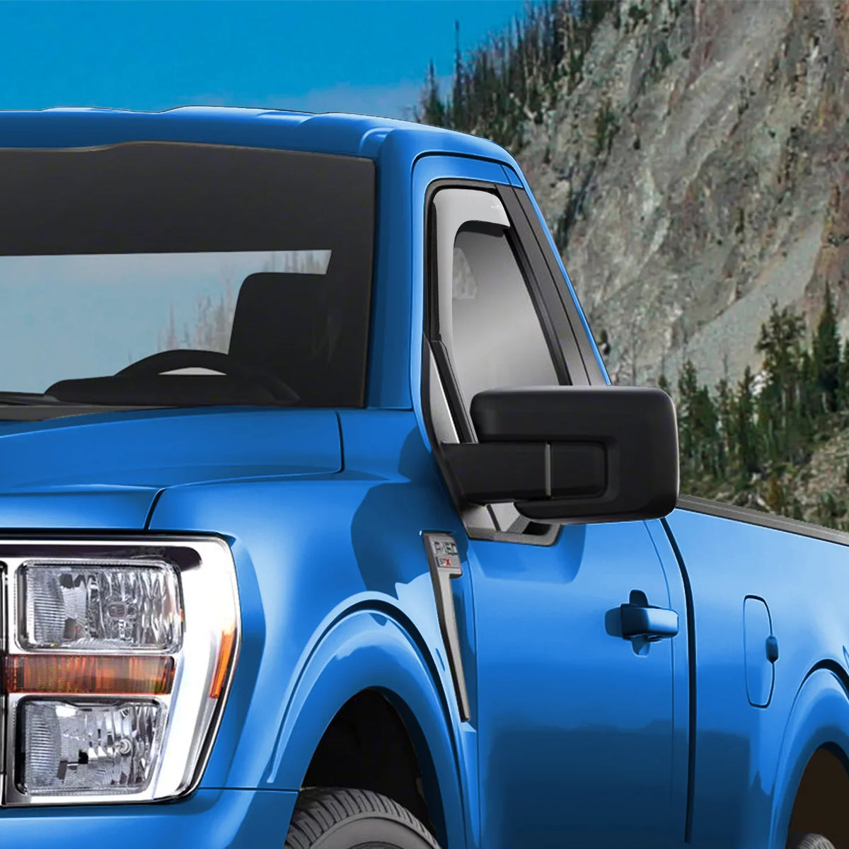 for Regular - 2 Vent Accessories, Goodyear Cab/SuperCrew/SuperCab, Rain Window pcs Deflector, Car Cars, Deflectors F150 2021-2024 in-Channel Ford GY003497 Guards, Visors Shatterproof Window for