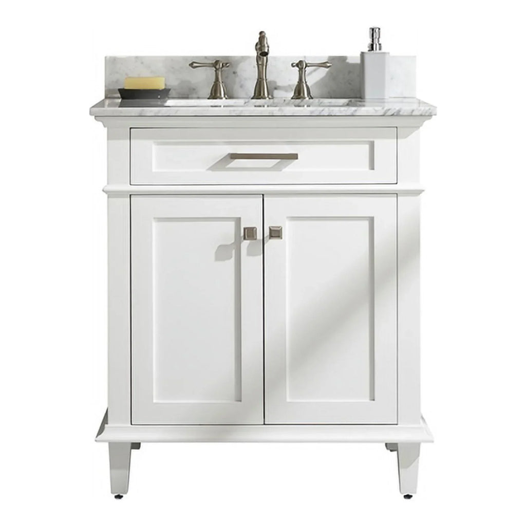 Legion Wood Furniture Sink MDF/Veneer Cabinet Vanity Contemporary in White 30"
