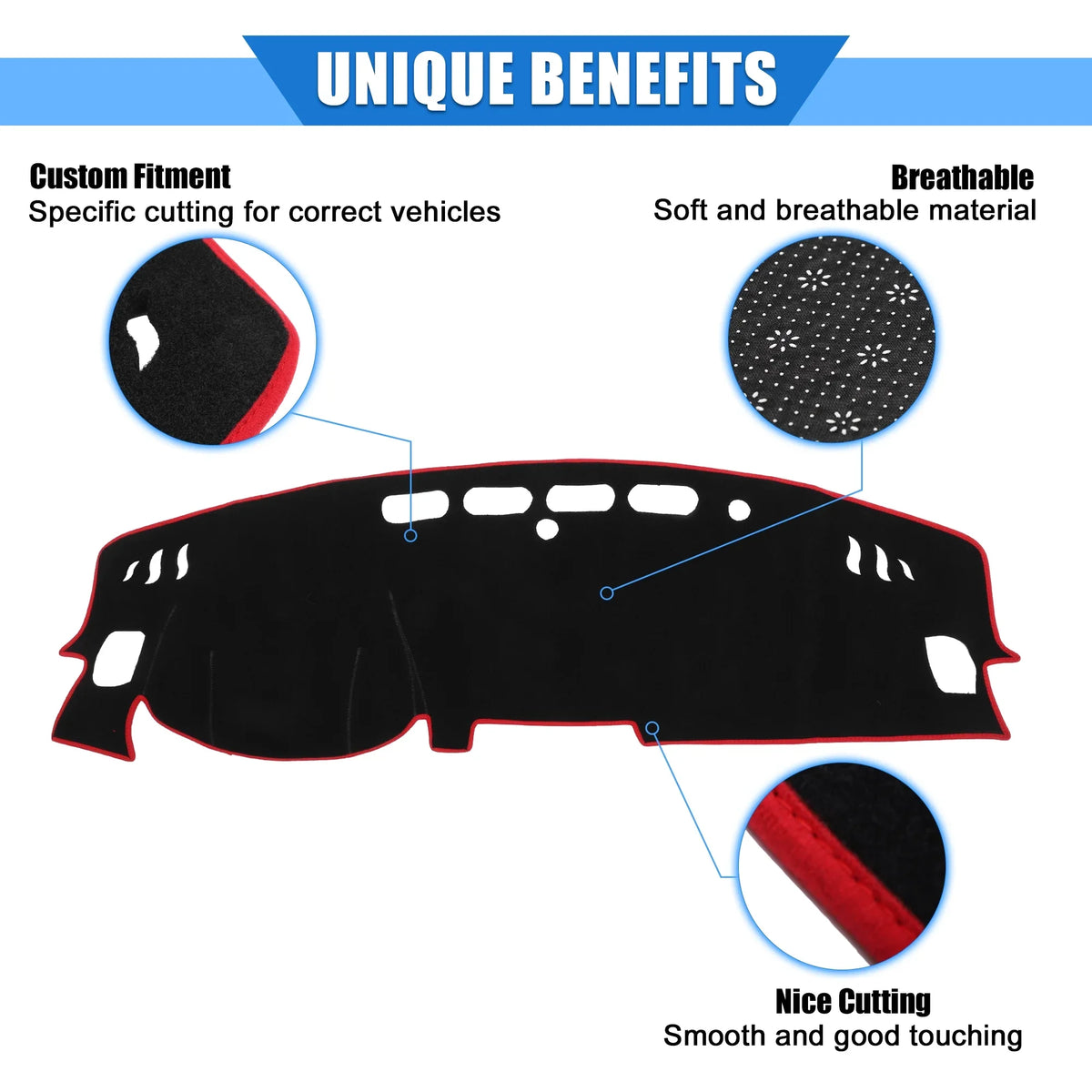 Dashboard Unique Compatible Car Console Nissan Bargains Center Cover Polyester 2019-2020 Altima Red Protective for