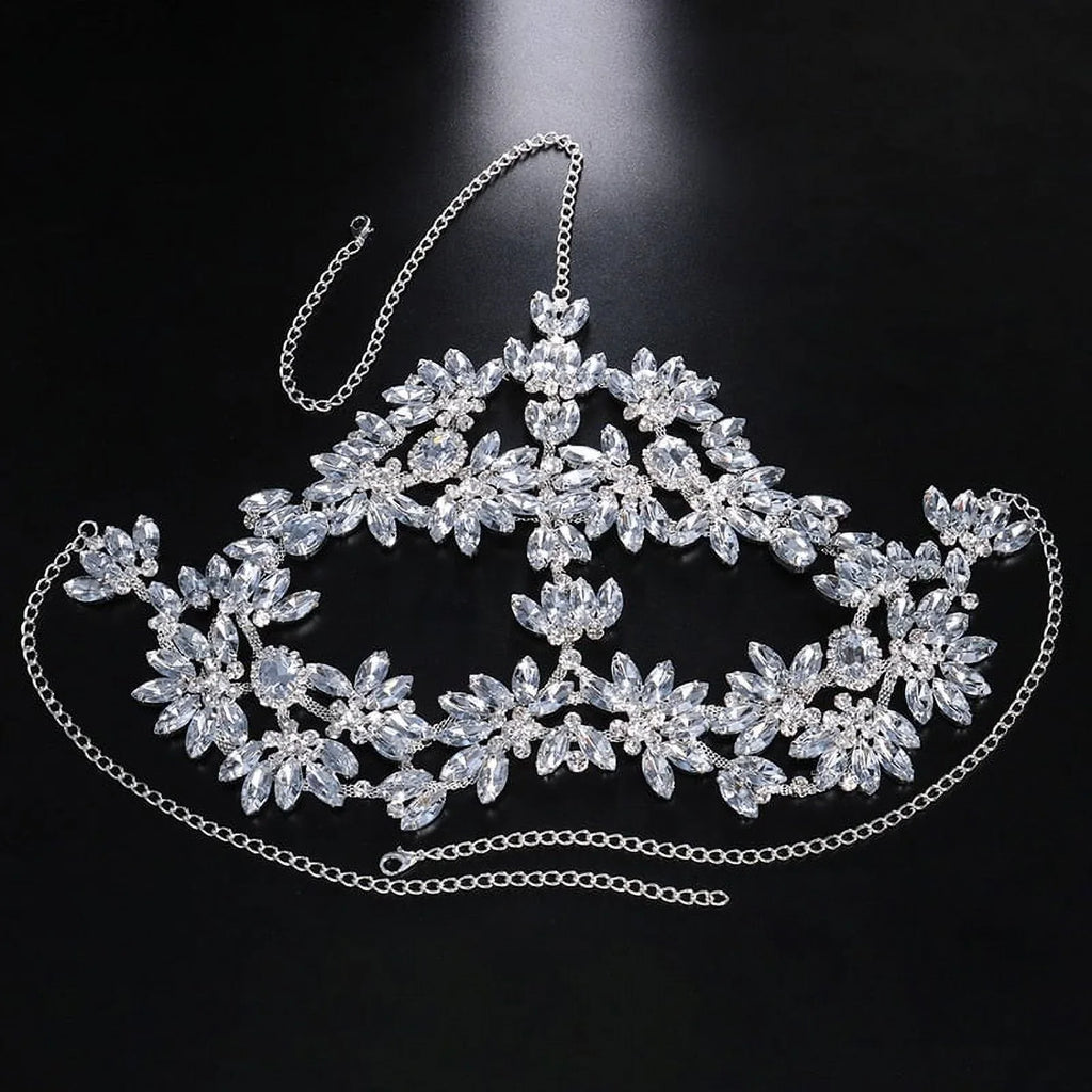 Masks Chain for Mask Women Crystal Halloween Masquerade Mask Face Face Rhinestone