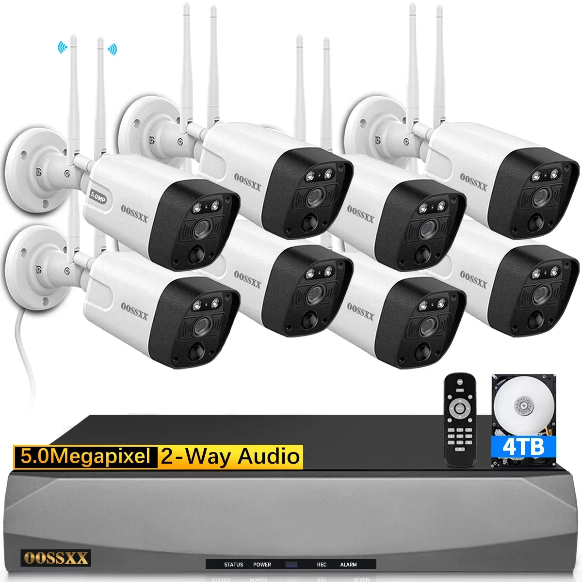 surveillance Wireless Security System,8PcsOutdoor ,night Audio camera, 2-Way Wifi 5.5MP OOSSXX Security Camera Cameras vision cameras,