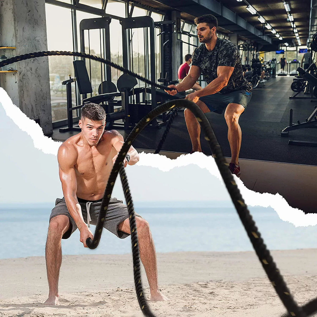 Muscle, Workouts inch Ropes Home 30 Heavy Battle - Polyester ft Body Workout Rope for 1.5 Building Black