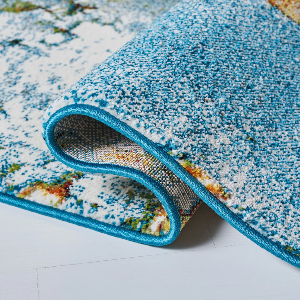 Area Glacier Rug, 5', SAFAVIEH 2'7" Blue/Gold Nazca Abstract x