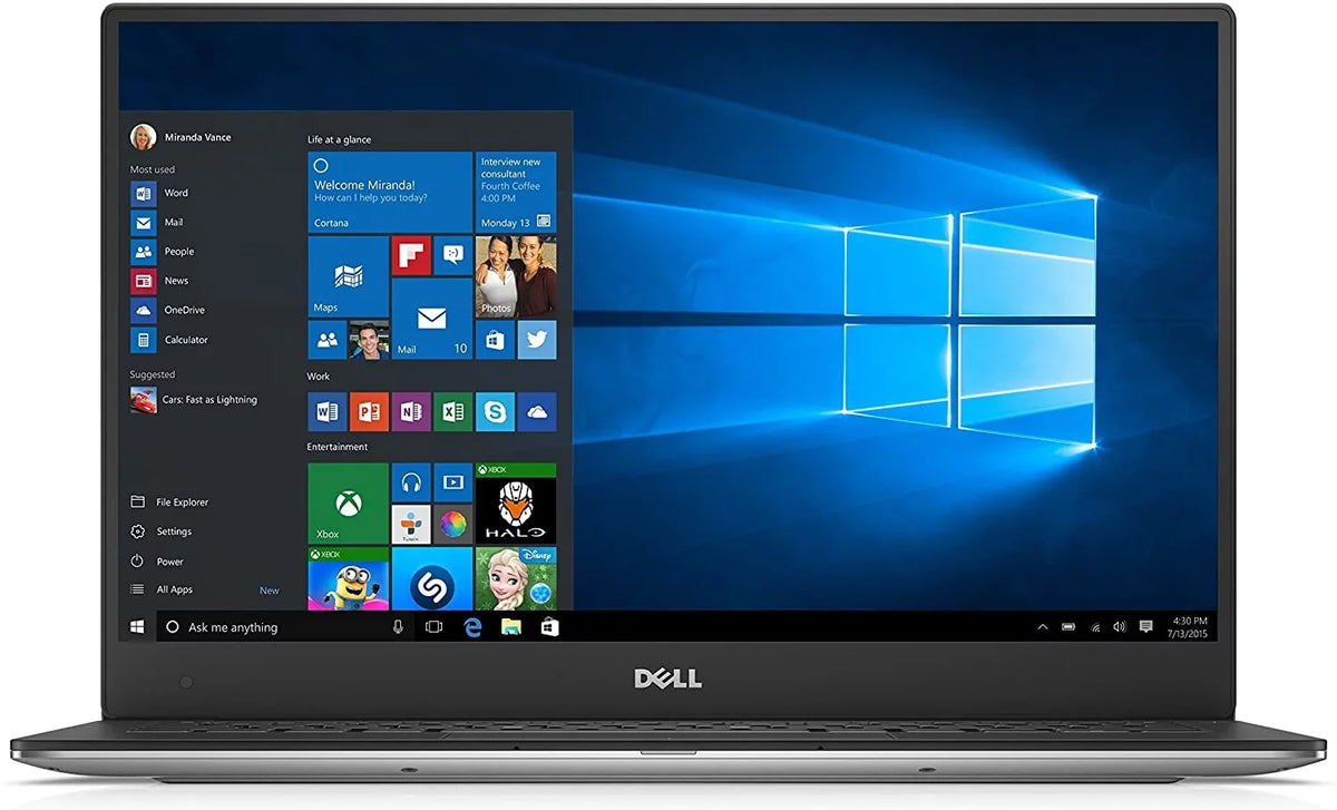 Intel 13.3-Inch SSD 9350 10 XPS Pro i5-6200U Laptop 8GB Windows 128GB Core